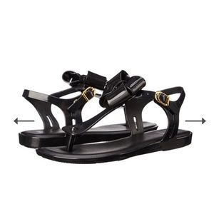 Melissa Black Bow Jelly Sandals Slippers